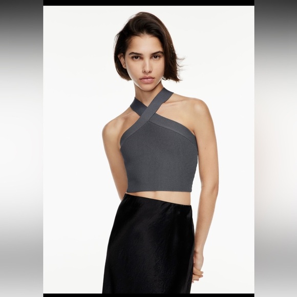 Aritzia Babaton Sculpt Knit Criss Cross Cropped Tank - Picture 1 of 7
